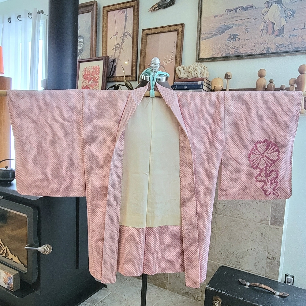 Vintage Silk Kimono Jacket | Japanese Haori | Lightweight Cardigan